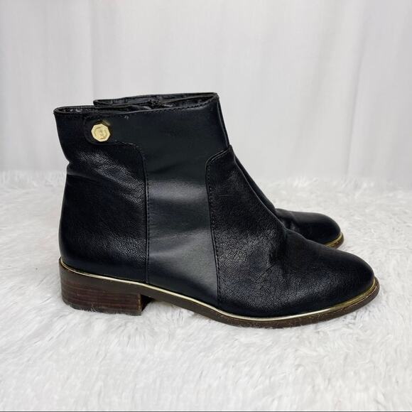 LOUISE ET CIE / Courmay black & gold short ledger ankle boots / 5 - Picture 3 of 10